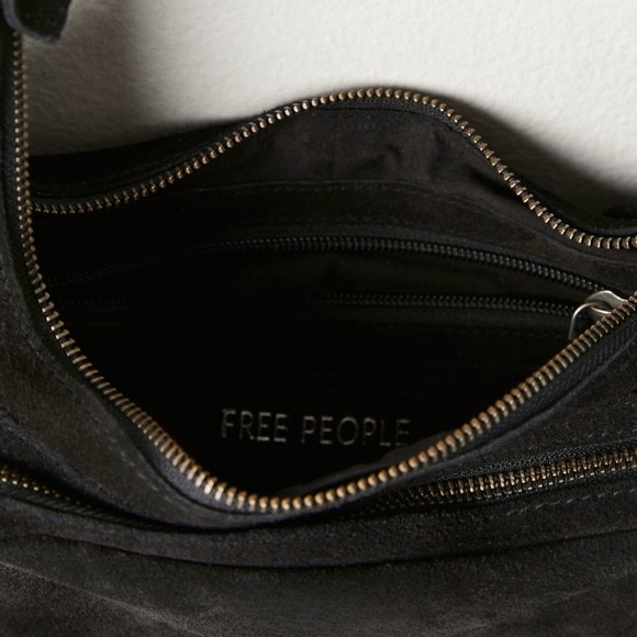 NWT Free People Siren Suede Shoulder Bag in Black - Picture 5 of 6